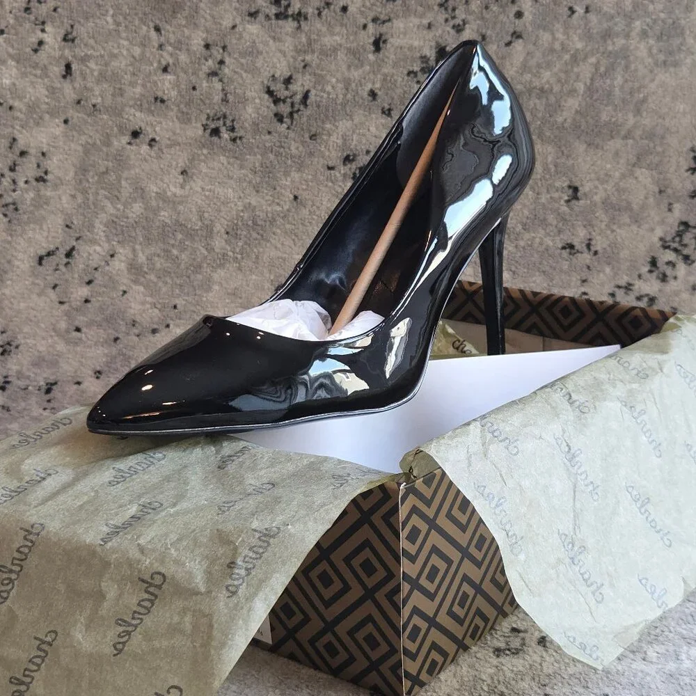 Charles by Charles David Pact Black Patent Pumps Stilettos 13 - Picture 9 of 9